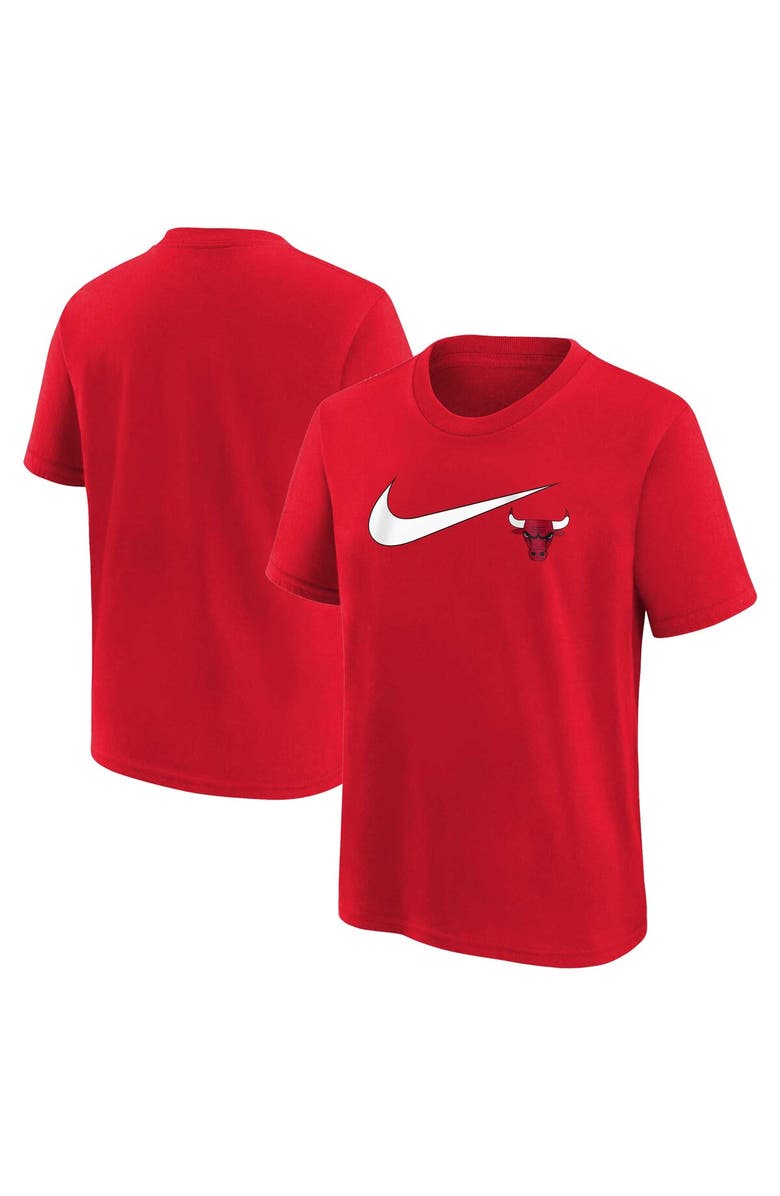 Nike Youth Nike Red Chicago Bulls Swoosh T-Shirt, Main, color, 