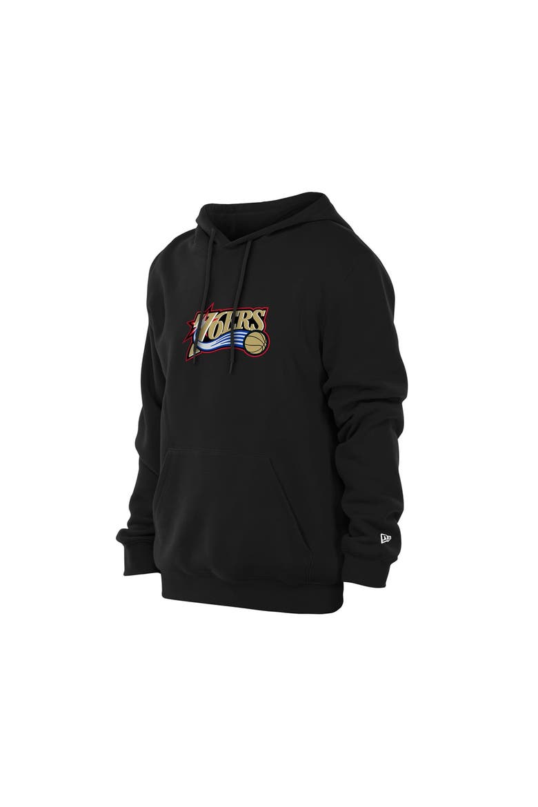 Men's New Era  Black Philadelphia 76ers Front Back Logo Hoodie, Alternate, color, Black