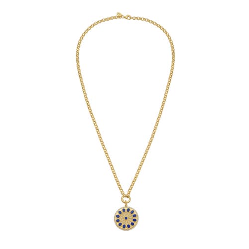 Lionheart 14k Gold Serenity Lapis Amulet Rolo Necklace In Gold