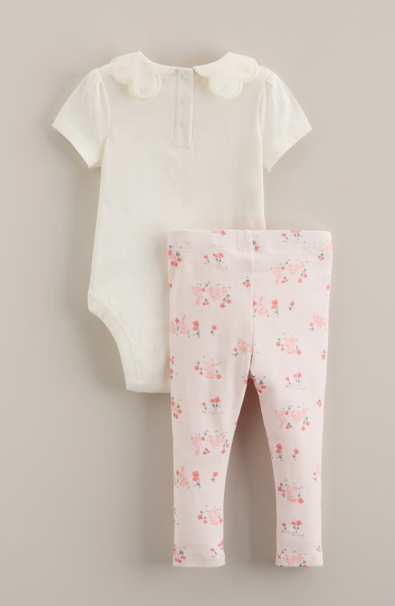 Nordstrom Ruffle Embroidered Collar Bodysuit & Leggings, Alternate, color, 