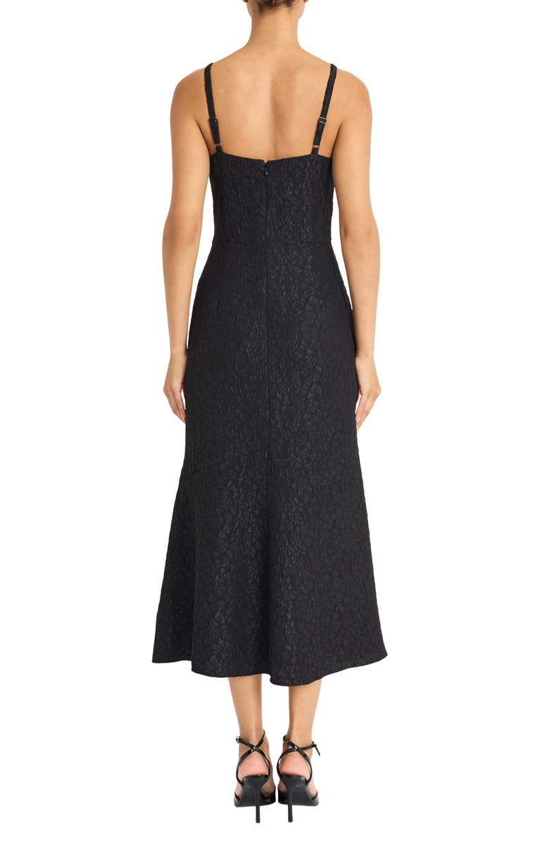 Maggy London Jacquard Cocktail Midi Dress, Alternate, color, Black