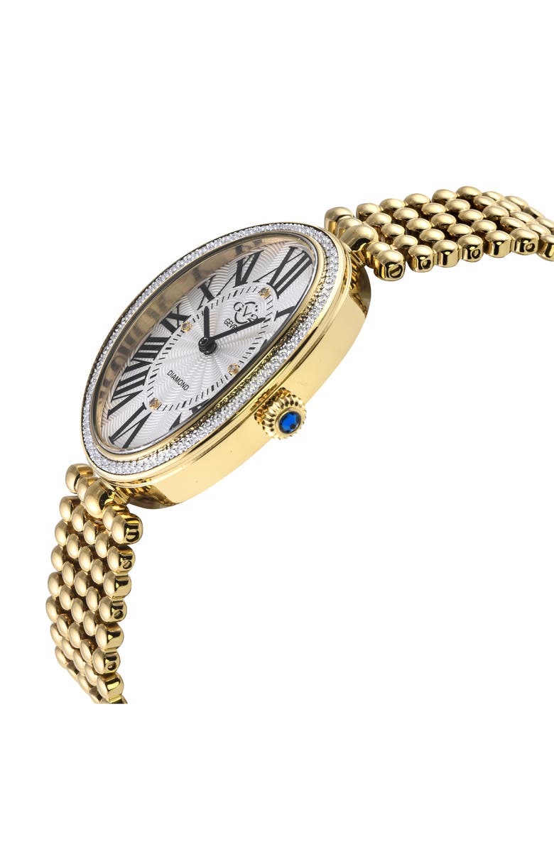 GV2 Piazza Diamond Accent Bracelet Watch, 29mm x 38mm, Alternate, color, Gold