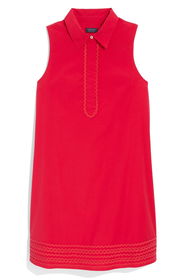 Pippa Rickrack Shirtdress, Alternate, color, LIGHTHOUSE RED