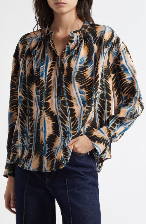 Ulla Johnson Nehir Printed Silk Blouse In River