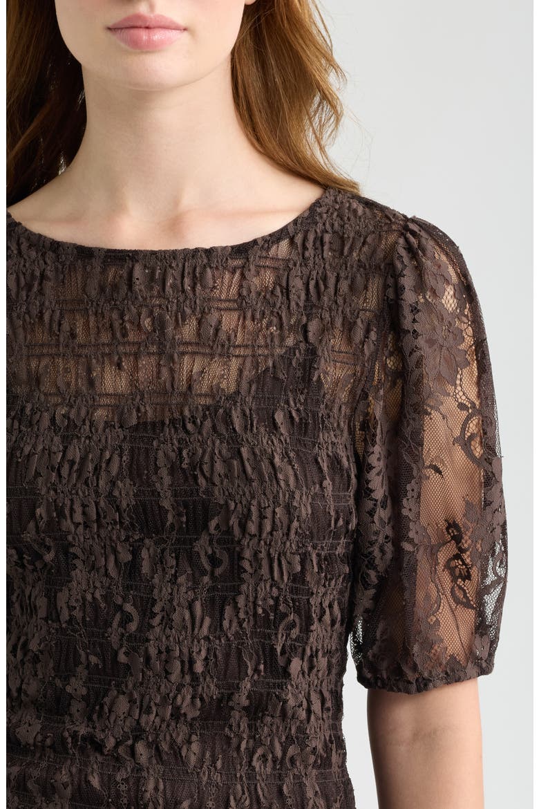 The Short Sleeve Dalia Lace Nap Maxi Dress, Alternate, color, CHOCOLATE