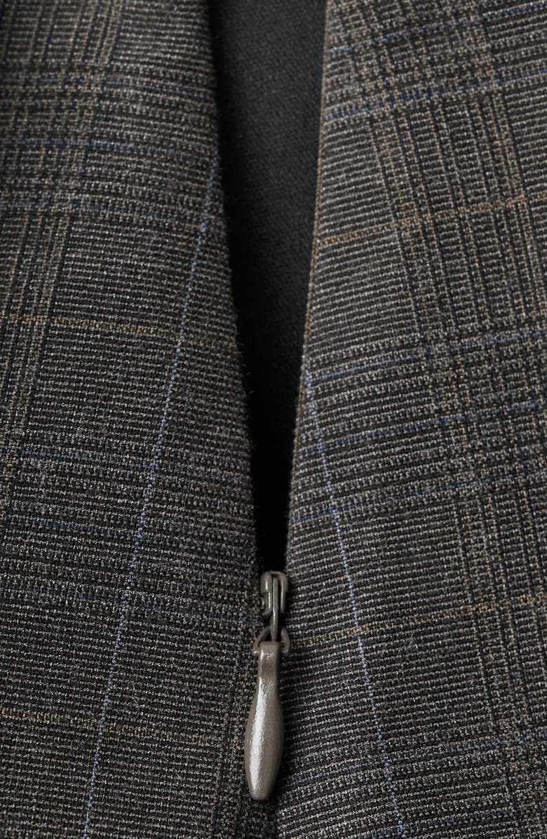 MANGO Check Wrap Skirt, Alternate, color, Brown