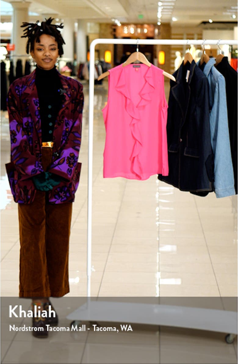 Ruffle Neck Sleeveless Georgette Blouse, sales video thumbnail