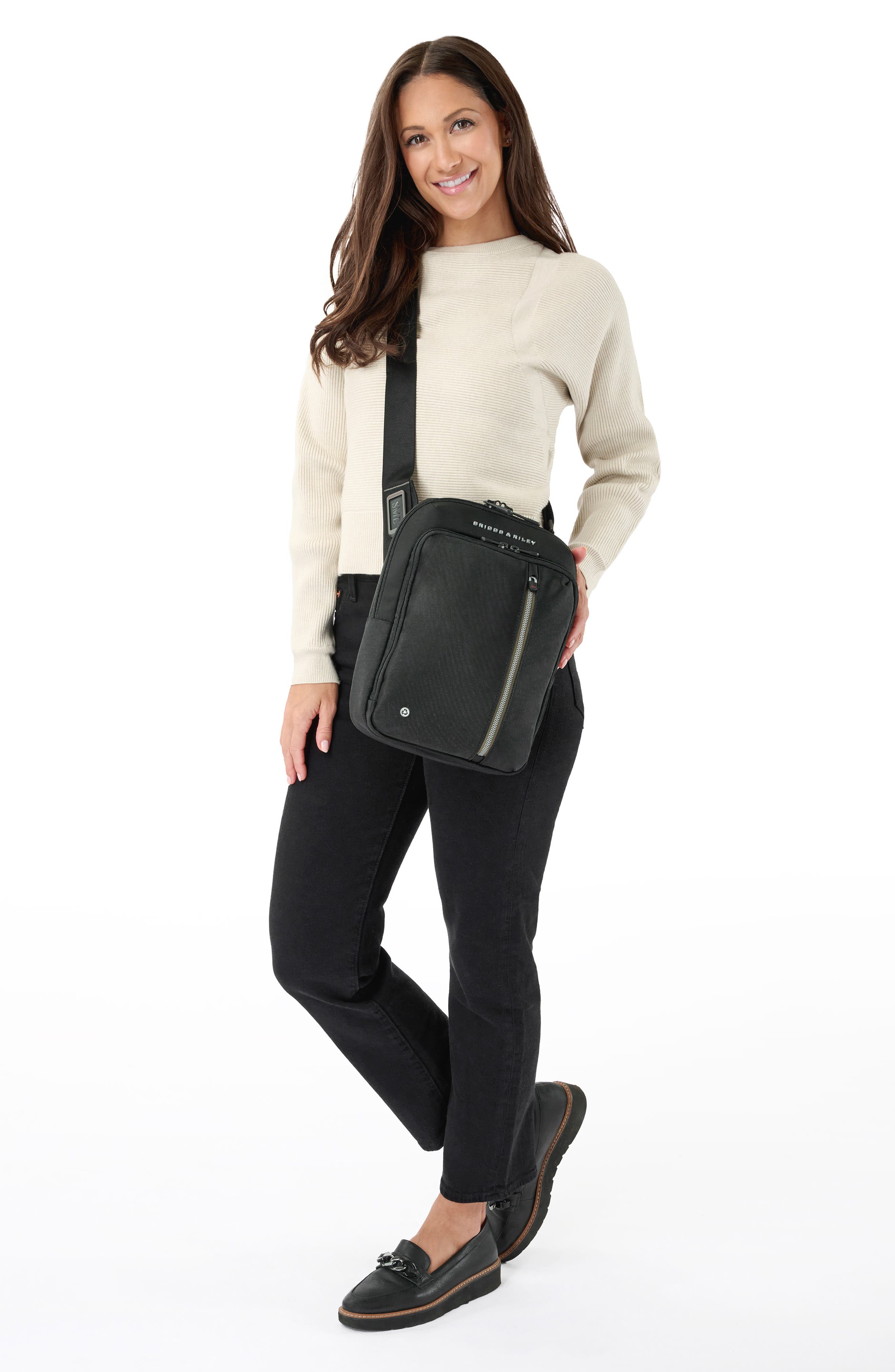 Briggs & Riley HTA Crossbody Bag, Alternate, color, Black