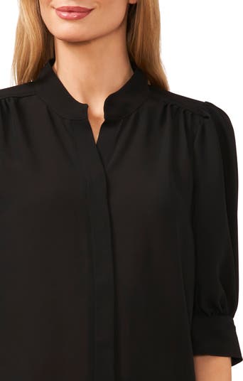 Puff Sleeve Button-Up Shirt