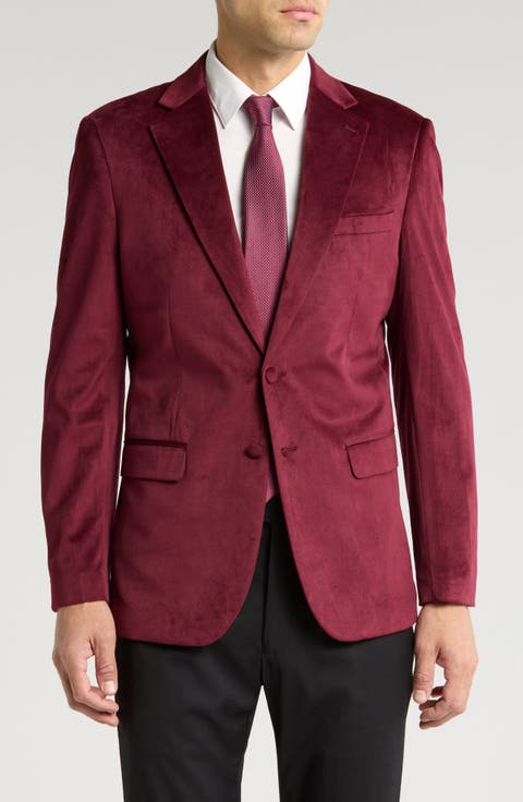Slim Fit Velour Blazer