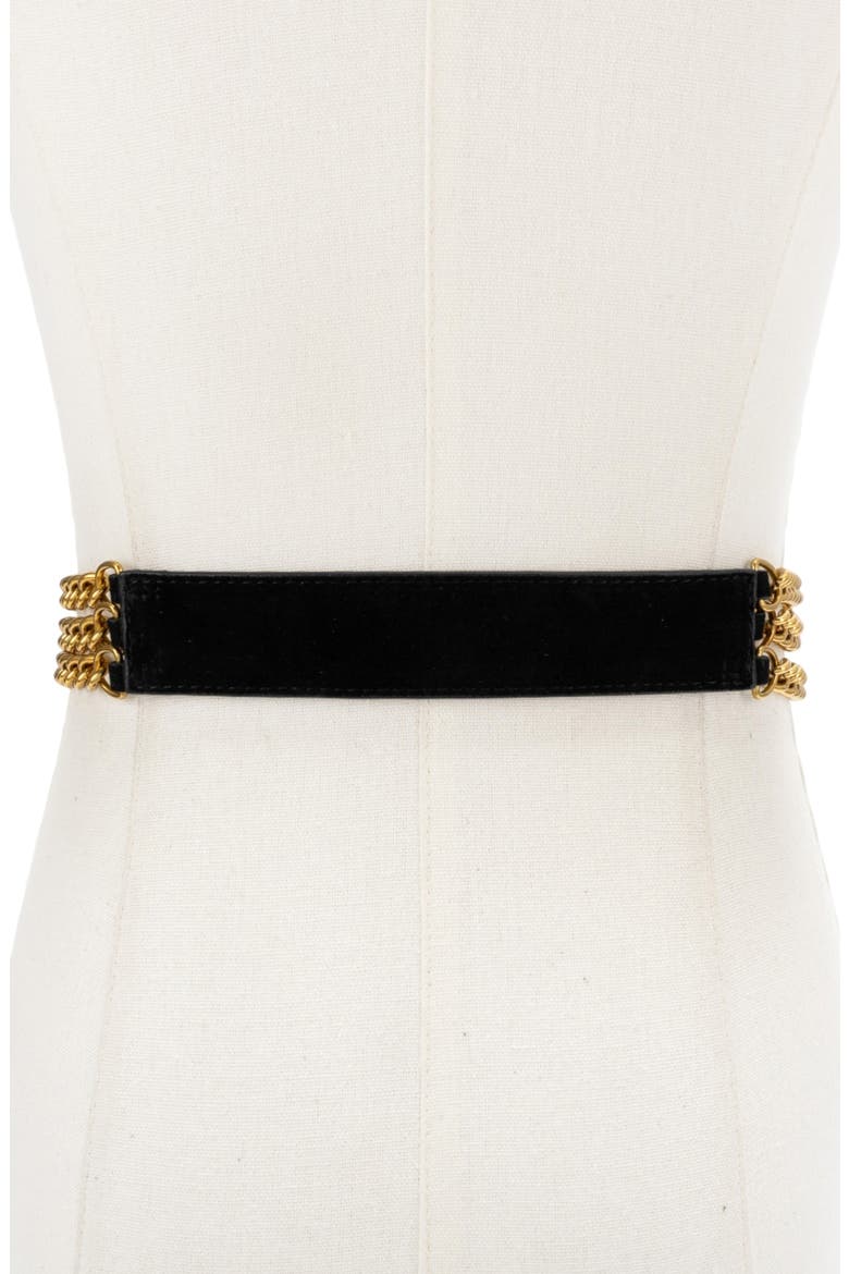Chelsea Suede Chain Belt, Alternate, color, BLACK