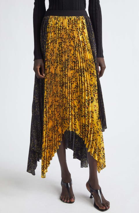 Paulina Pleated Georgette Midi Skirt