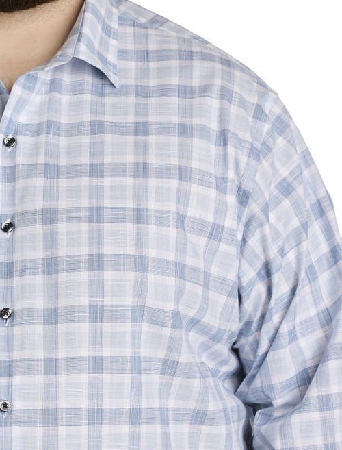 Synrgy By Dxl Big & Tall Plaid Sport Shirt In Blue