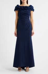 Eliza J Rosette Detail Off the Shoulder Gown
