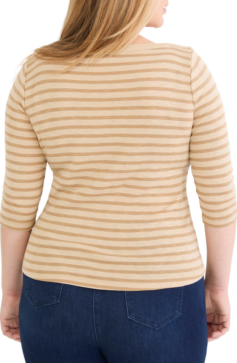 NZT by NIC+ZOE Stripe Boat Neck T-Shirt, Alternate, color, Neutral Multi