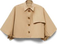 MANGO Cape Cotton Blend Trench Jacket