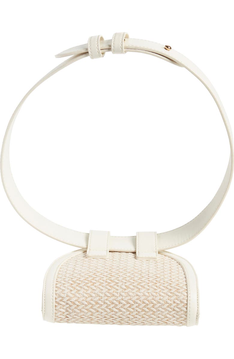 Leith Straw & Faux Leather Belt Bag, Alternate, color,