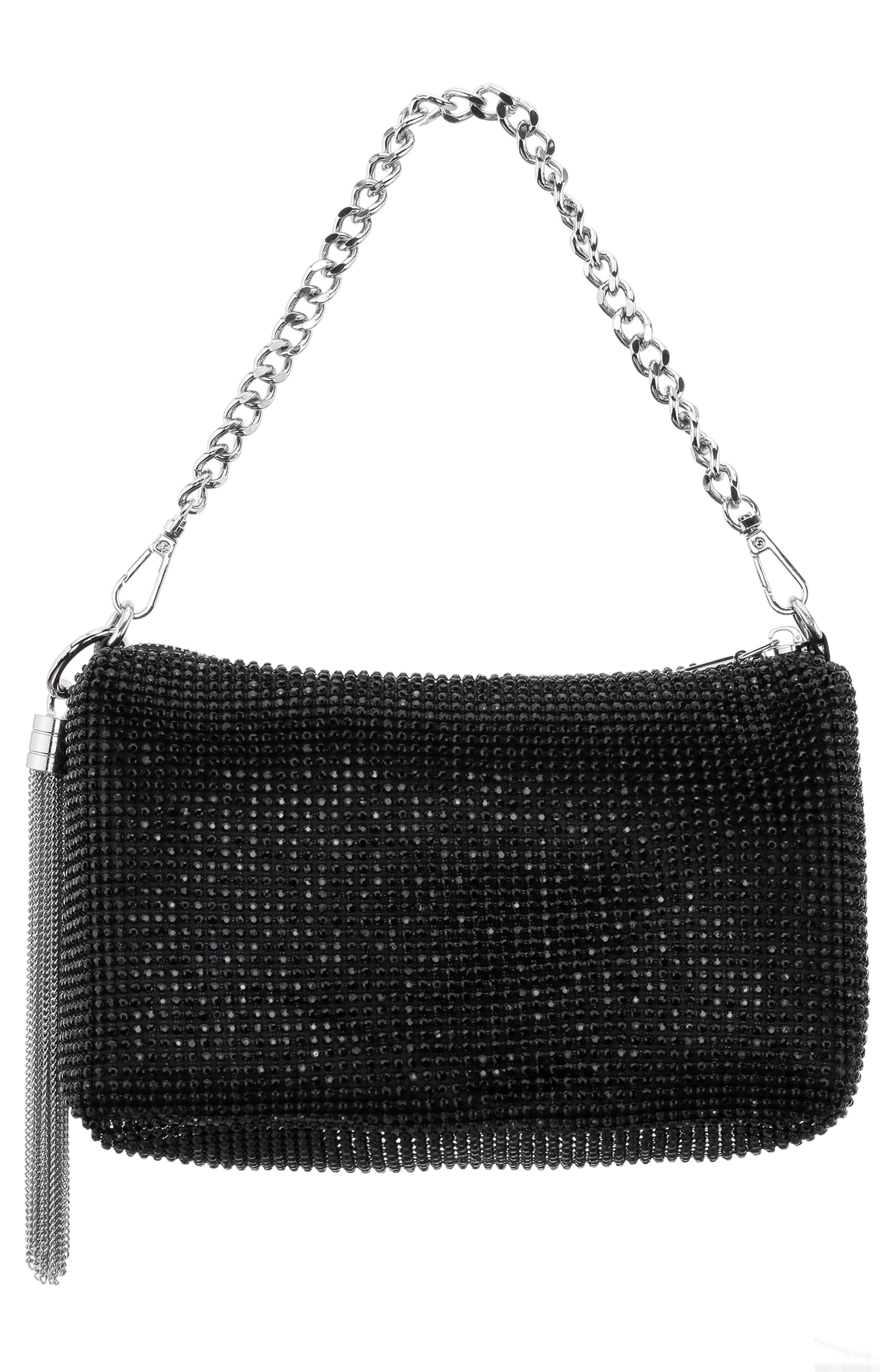 Nina Lorne Embellished Convertible Shoulder Bag, Alternate, color, Black