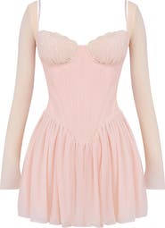 HOUSE OF CB Vivi Underwire Long Sleeve Corset Minidress