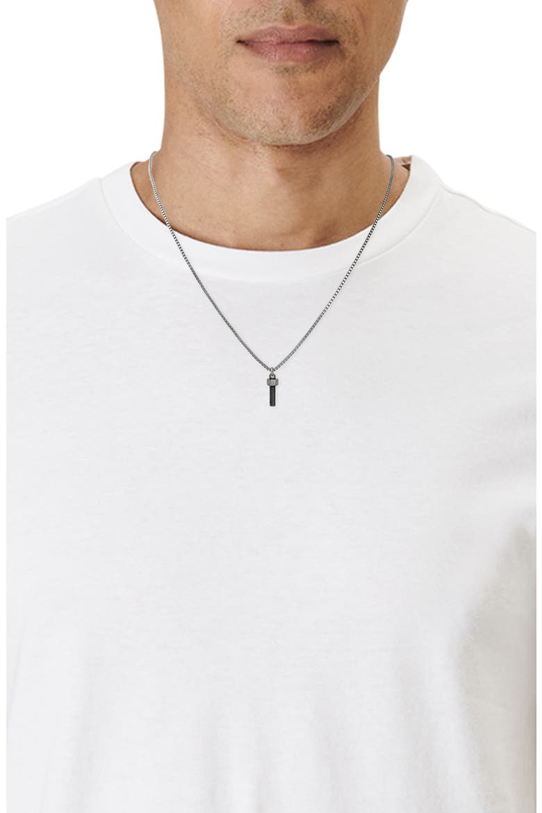 Men's Screw Pendant Necklace, Alternate, color, RHODIUM