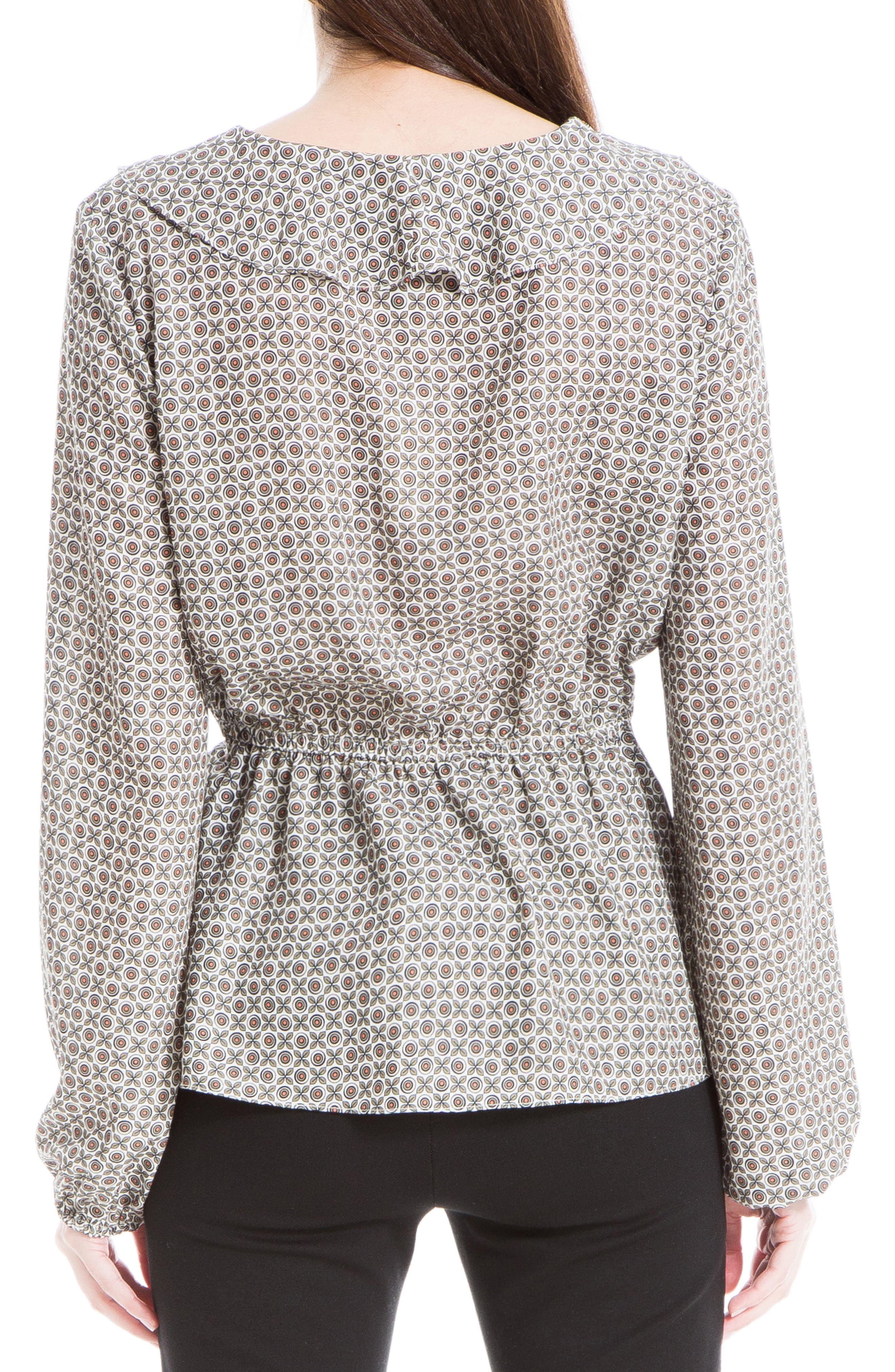MAX STUDIO Medallion Print Ruffle Blouse (Women) | Nordstromrack