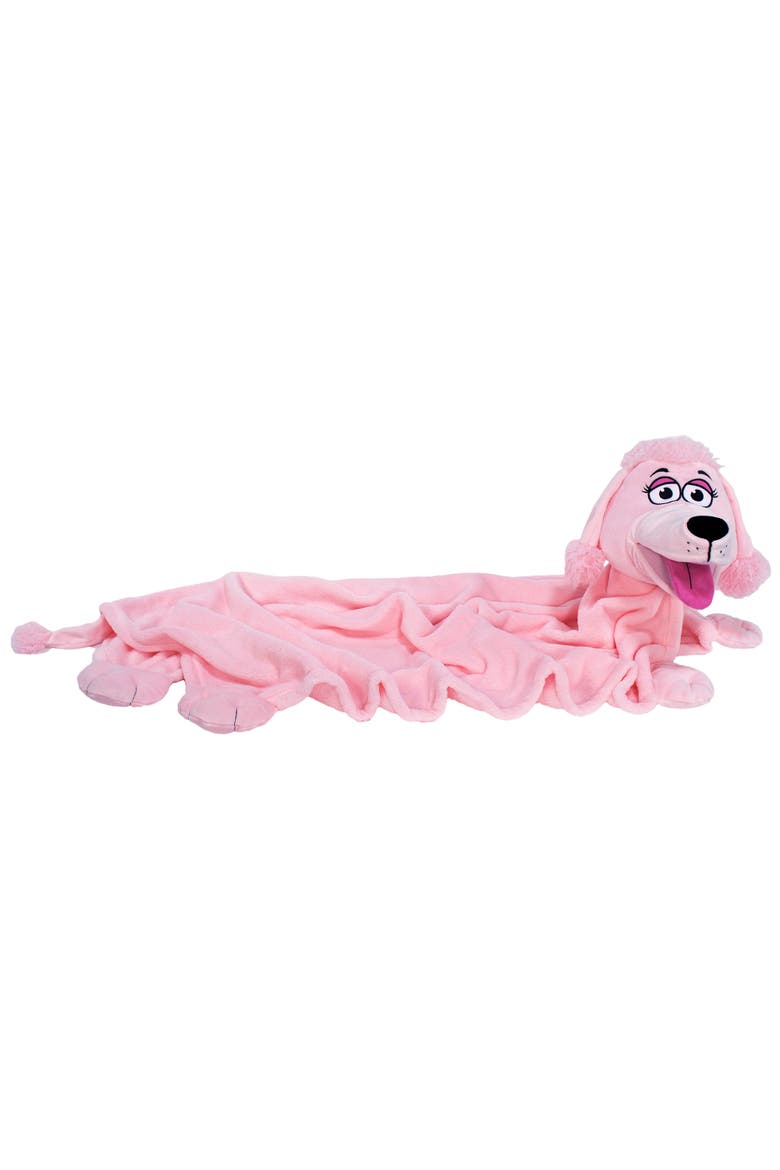 Poodle Pink 2 In 1 Plush Puppet & Blanket, Main, color, Multicolored