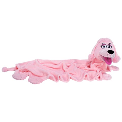 Poodle Pink 2 In 1 Plush Puppet & Blanket