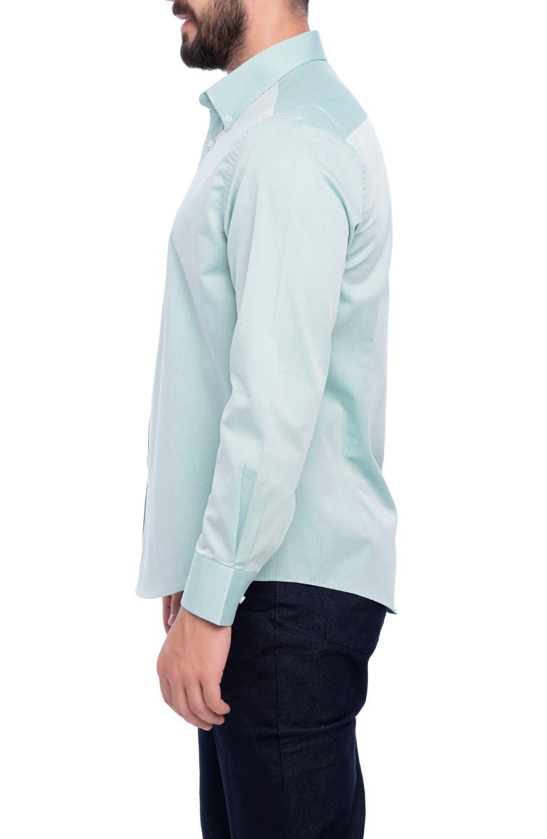 VELLAPAIS Avalon Slim Fit Cotton Dress Shirt, Alternate, color, Green