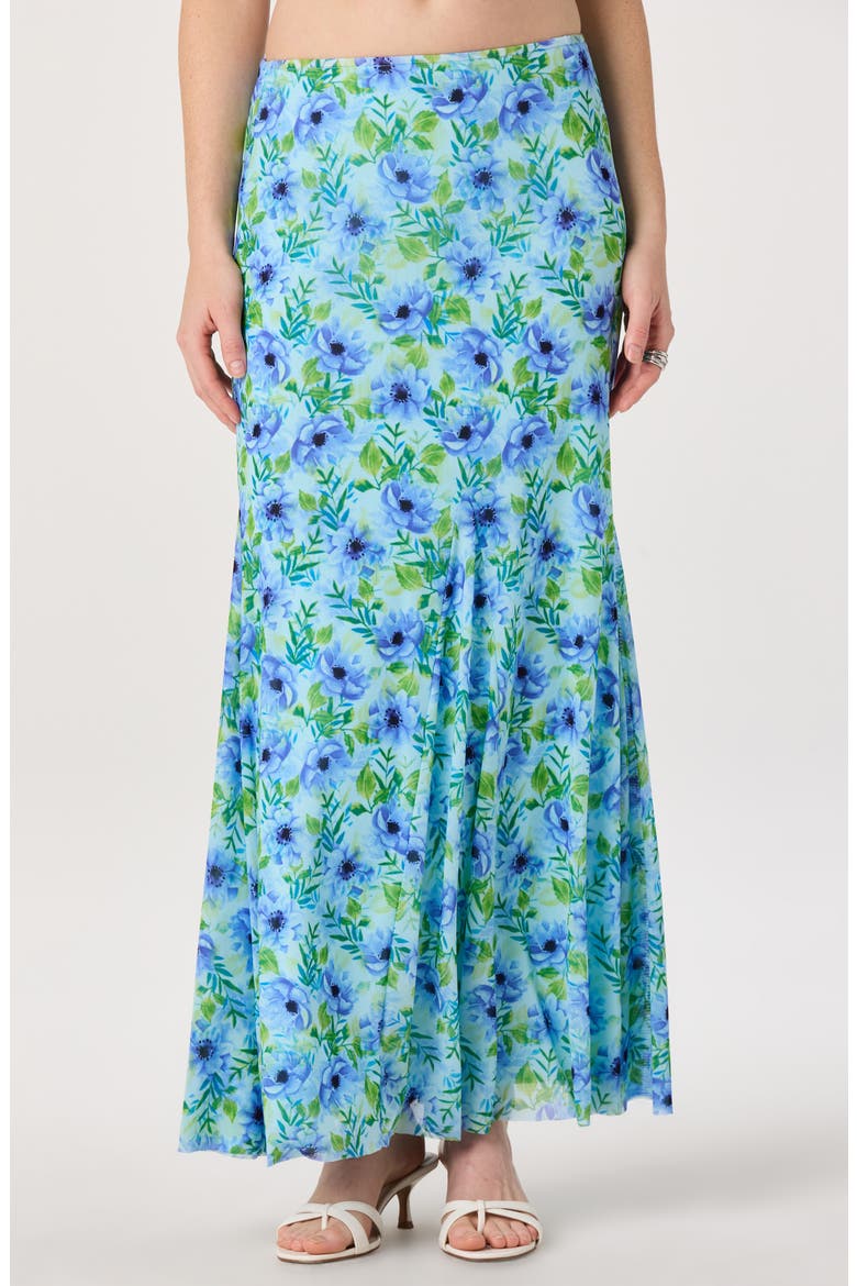 Mejra Floral Print Maxi Skirt, Main, color, BLUE FLORAL