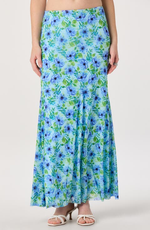 Mejra Floral Print Maxi Skirt