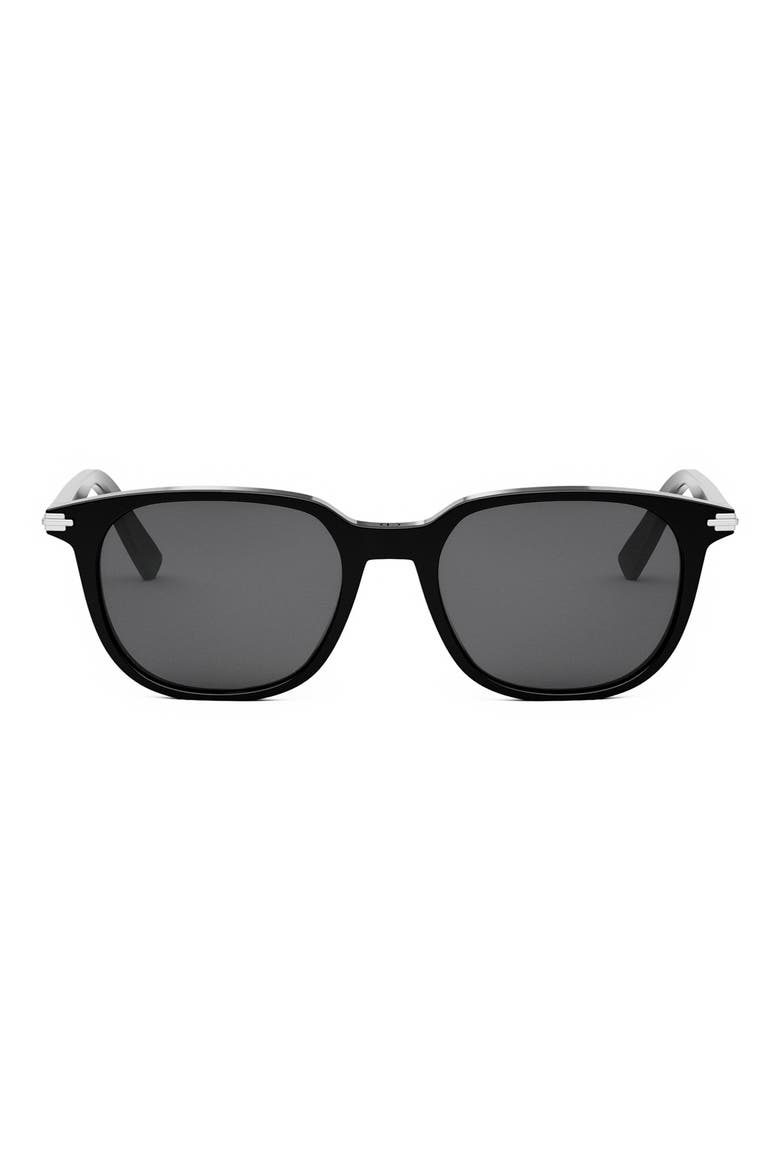 'DiorBlackSuit S12I 52mm Oval Sunglasses, Main, color, SHINY BLACK / SMOKE