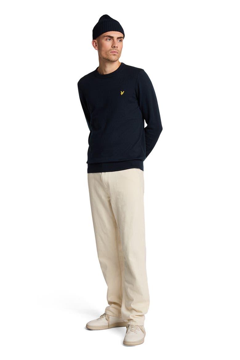 Cotton Merino Crew Neck Sweater, Main, color, Dark Navy