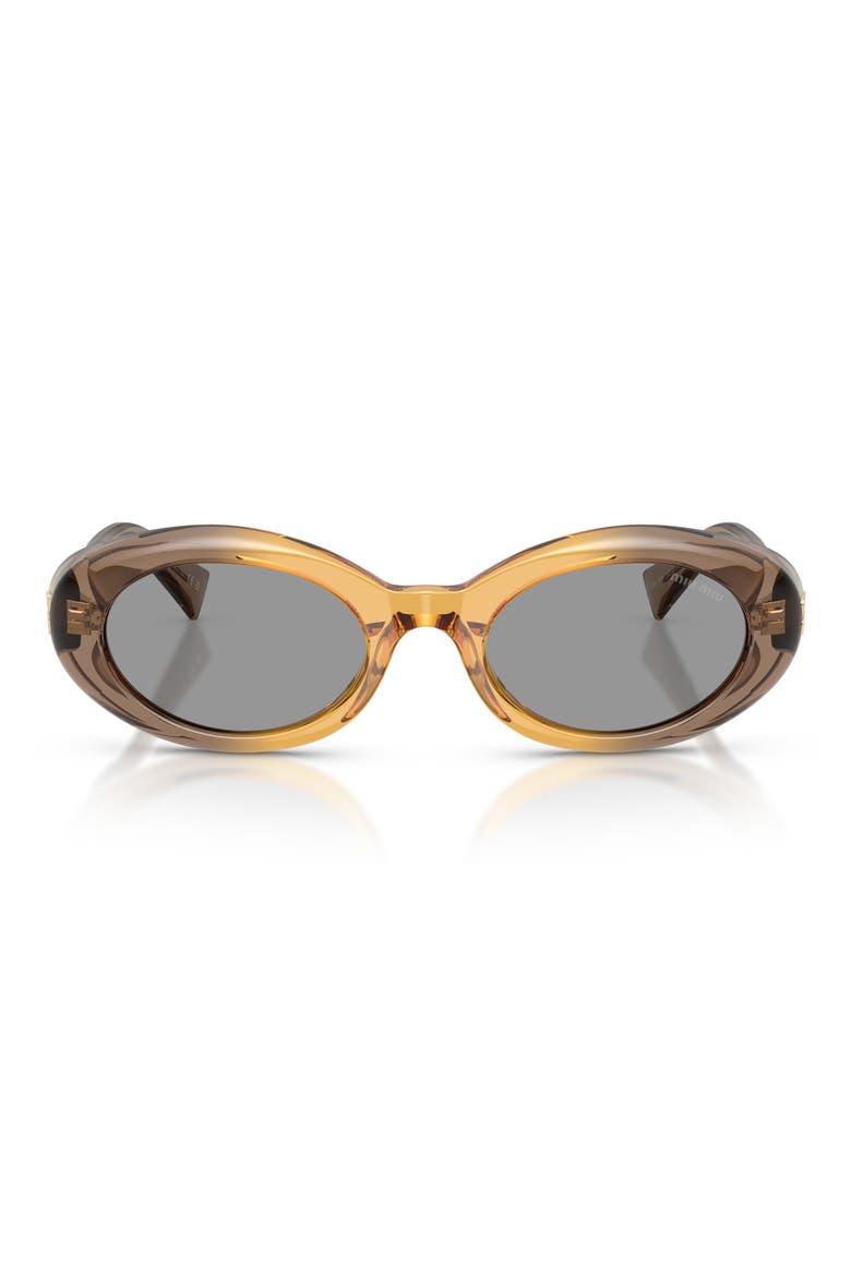 52mm Oval Sunglasses, Main, color, BEIGE / GREY