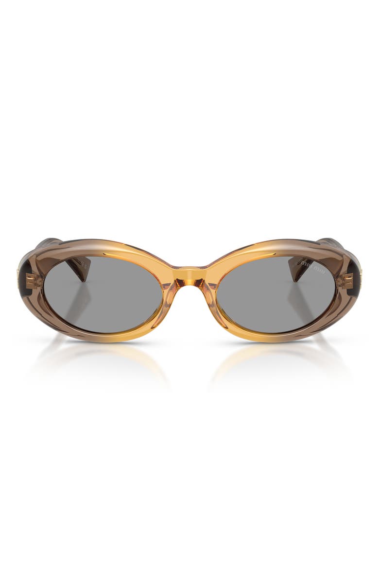 Miu Miu 52mm Oval Sunglasses, Main, color, Beige / Grey