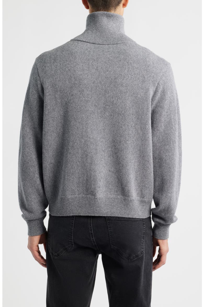Half Zip Wool & Cotton Sweater, Alternate, color, GREY MELANGE