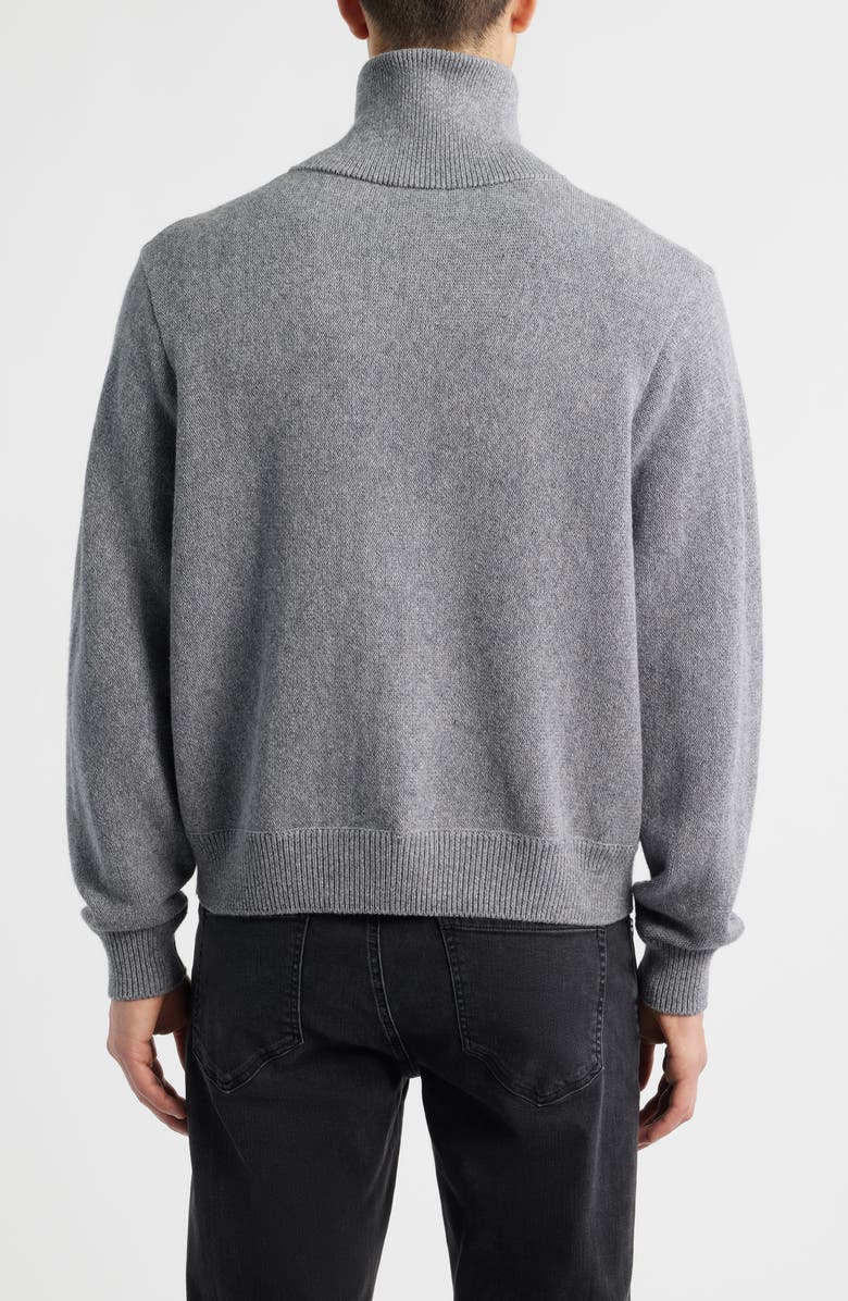 FRAME Half Zip Wool & Cotton Sweater, Alternate, color, Grey Melange