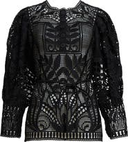 FARM Rio Guipure Lace Top