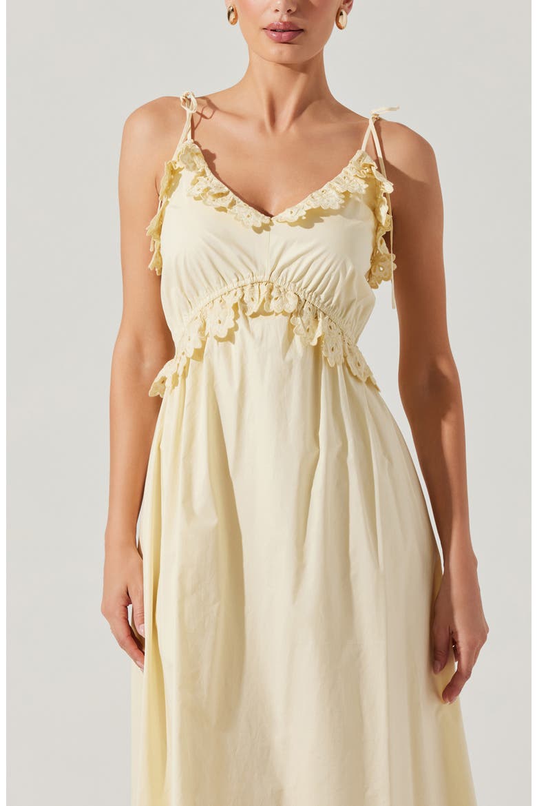 Lissette Embroidered Eyelet Trim Cotton Sundress, Alternate, color, SOFT YELLOW