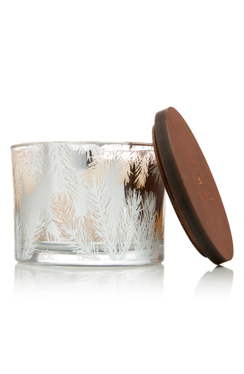 Thymes Frasier Fir Statement Three-Wick Candle, Main, color, Silver