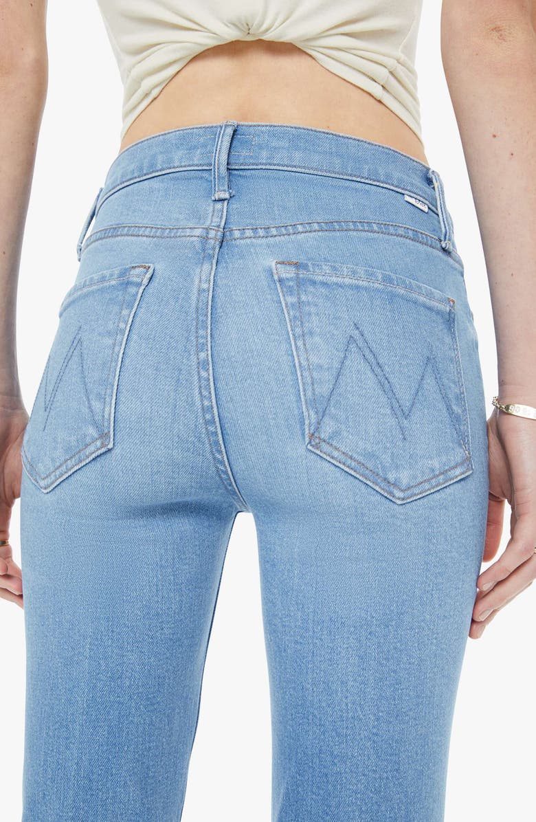 MOTHER The Dazzler Raw Hem Mid Rise Crop Slim Straight Leg Jeans, Alternate, color, Satisfy Your Cravings