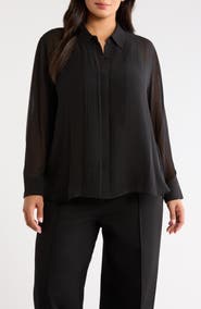 Eileen Fisher Pintucked Silk Shirt