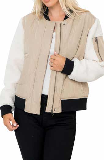 Stoosh Onion Quilted Fleece Trim Bomber Jacket