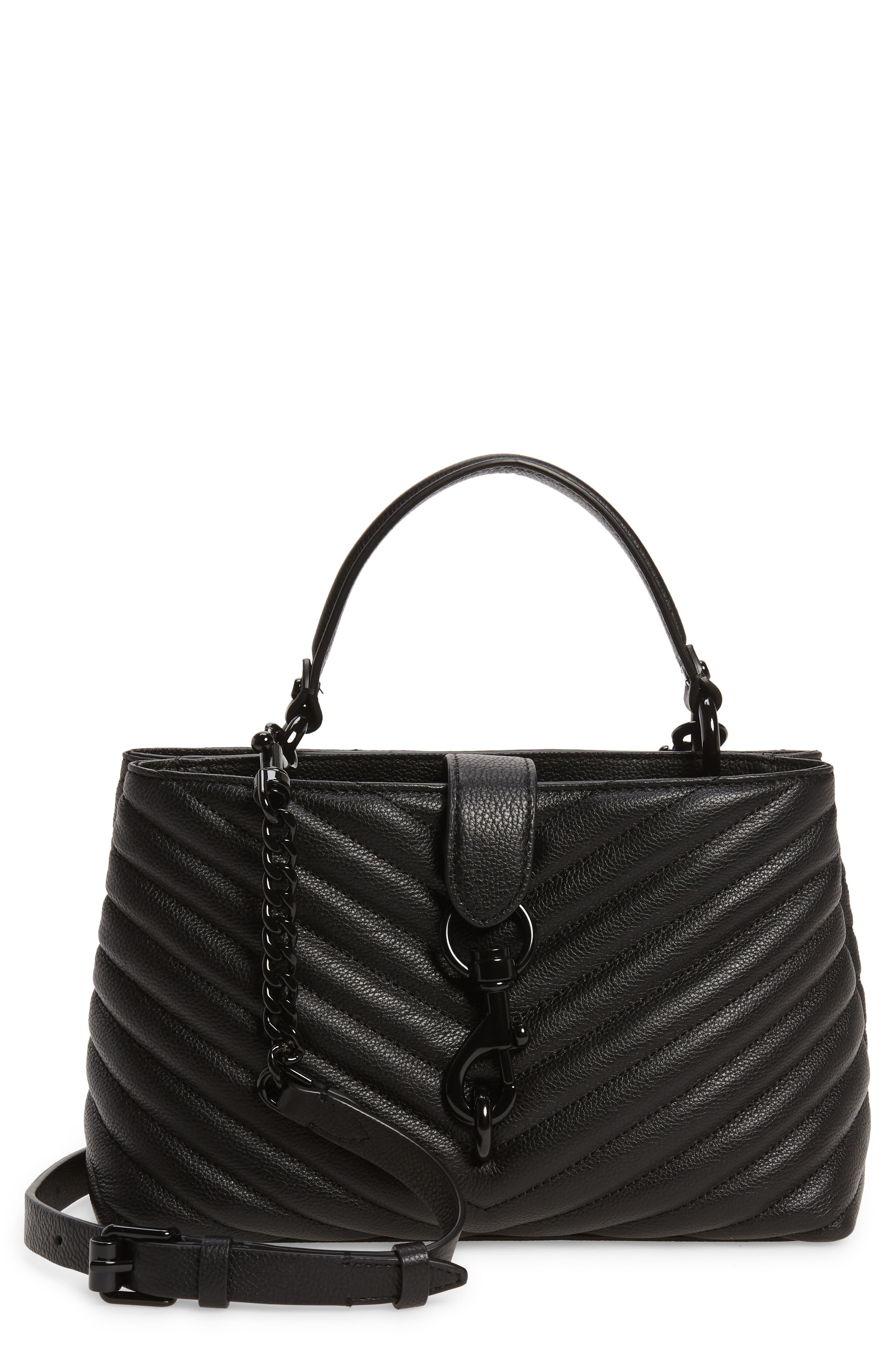 Rebecca Minkoff Edie Leather Top Handle Satchel, Main, color, 