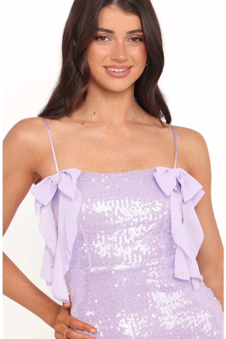 Katerina Sequin Bow Minidress, Alternate, color, LILAC SEQUIN