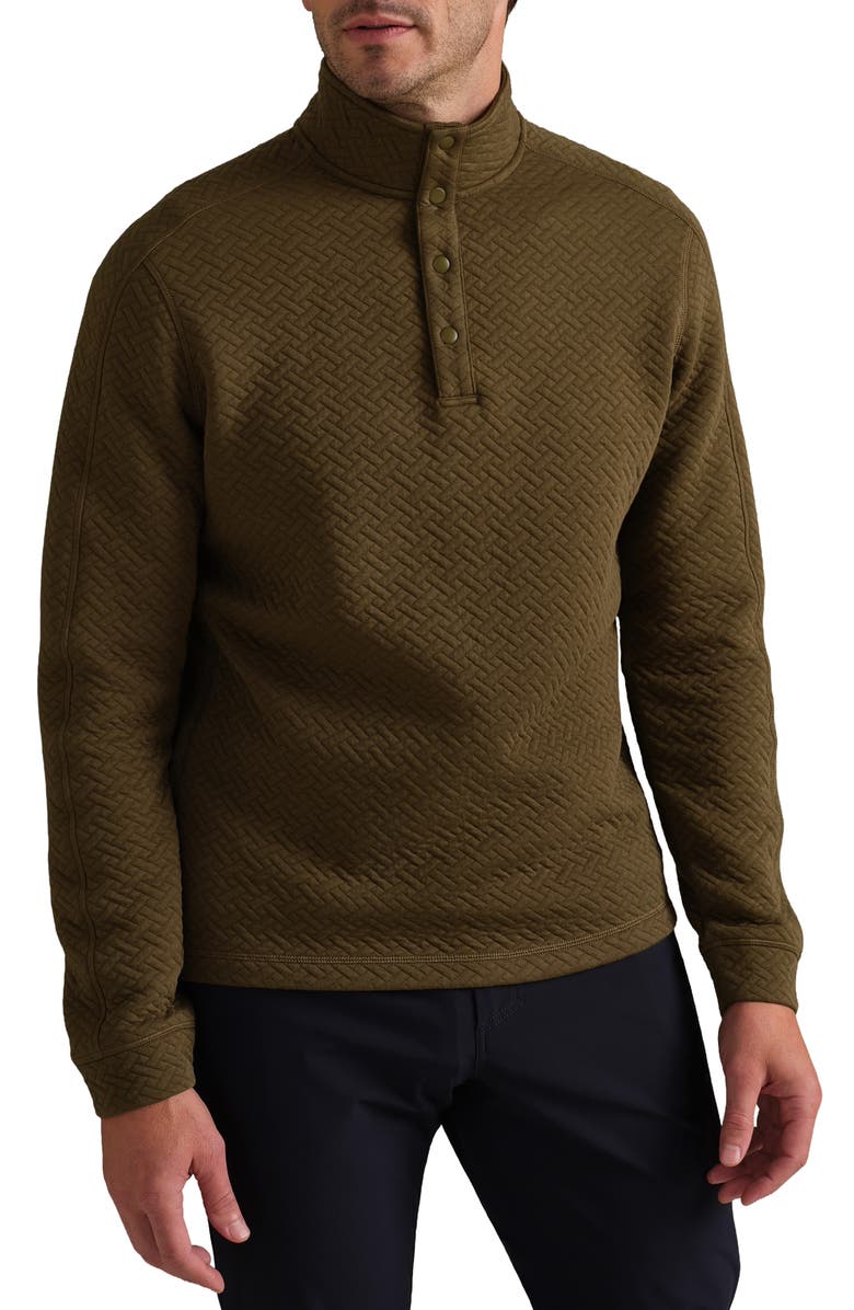 Rhone Weekend Quilted Pullover, Main, color, Wood Smoke