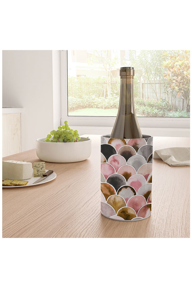 Deco Scales Print Stainless Steel Wine Chiller, Alternate, color, PINK