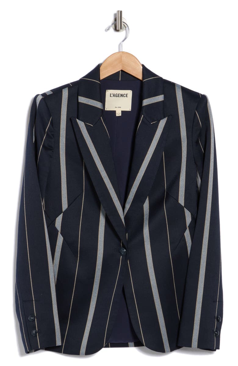 L'AGENCE Clementine Blazer, Main, color, Midnight Multi Stripe