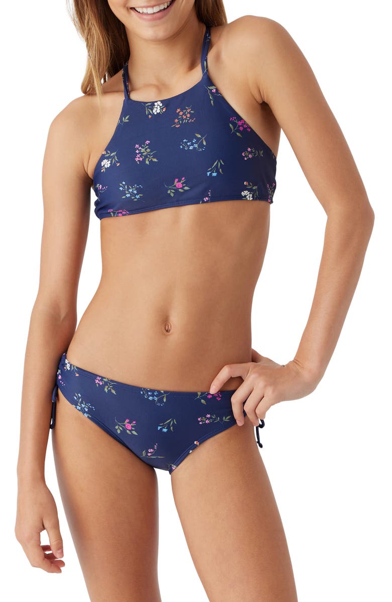 O'Neill Kids' Garden Floral Racerback Two-Piece Swimsuit, Main, color, 