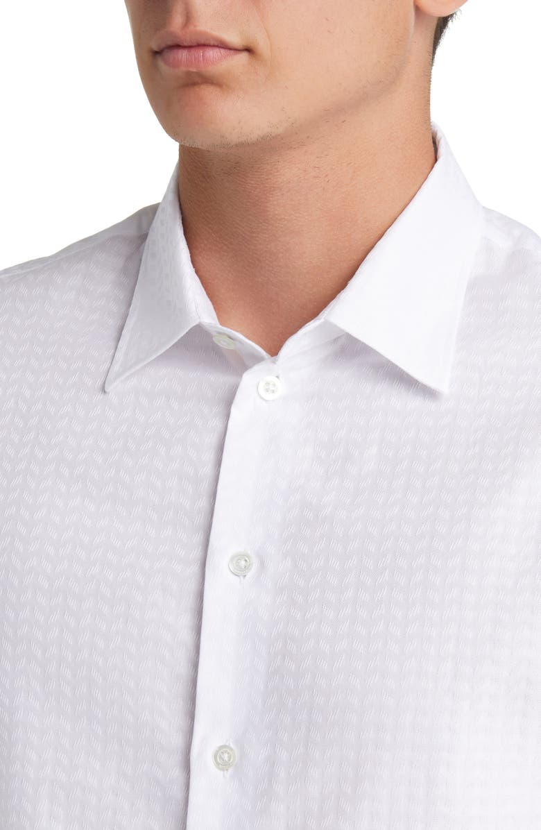 Emporio Armani Tonal Stripe Cotton Button-Up Shirt, Alternate, color, 