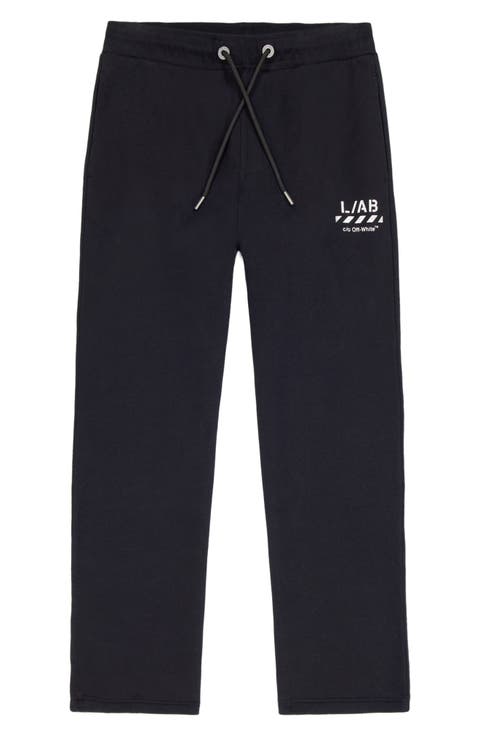 Diagonal Stripe Logo Cotton French Terry Sweatpants